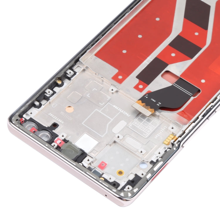 Original OLED LCD Screen for Honor 50 Pro Digitizer Full Assembly with Frame(Silver)