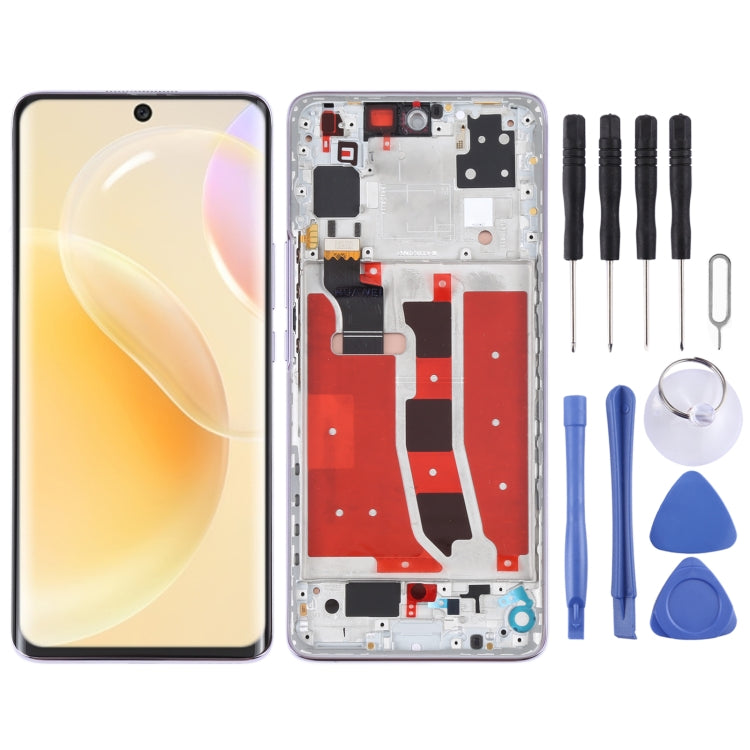 Original OLED LCD Screen for Huawei Nova 8 5G Digitizer Full Assembly with Frame(Purple)