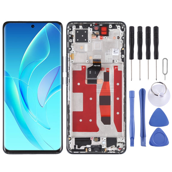 Original OLED LCD Screen for Honor 60 Pro Digitizer Full Assembly with Frame(Black)