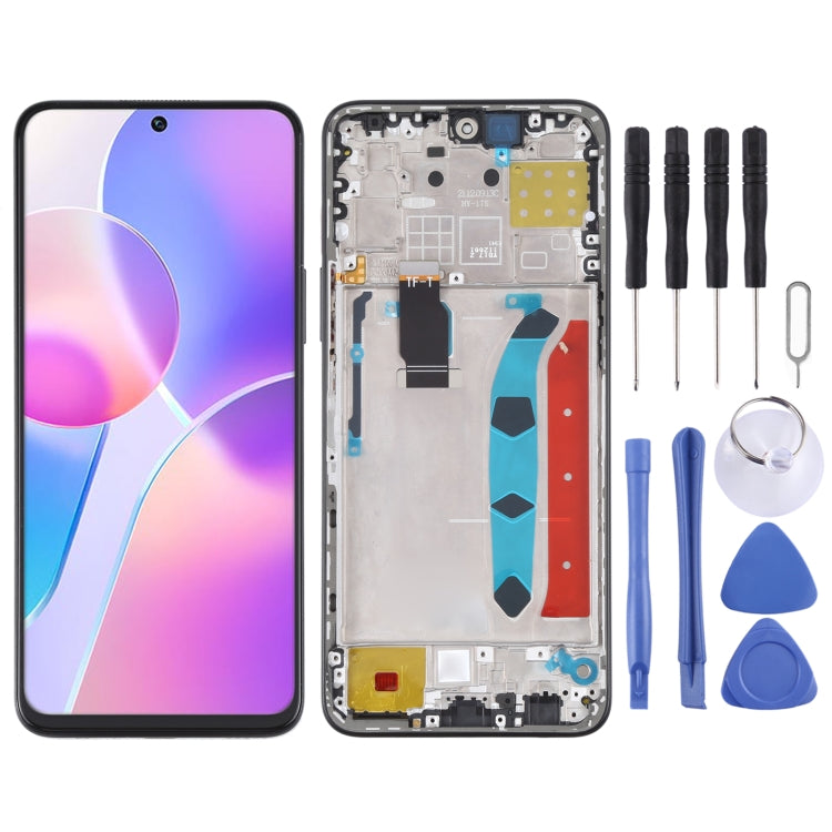 Original LCD Screen for Honor X30i Digitizer Full Assembly with Frame(Black)