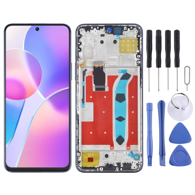 Original LCD Screen for Honor X30i Digitizer Full Assembly with Frame(Blue)