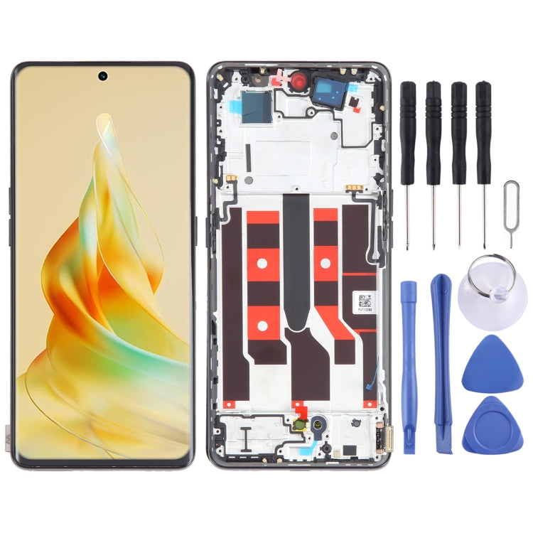 Original LCD Screen For OPPO Reno8 T 5G Digitizer Full Assembly with Frame (Black)