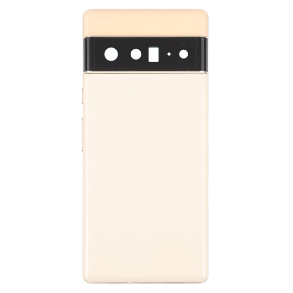 For Google Pixel 6 Pro Battery Back Cover with Middle Frame(Gold)