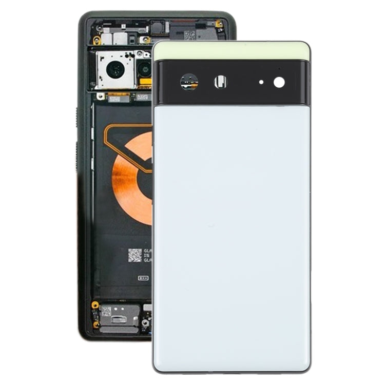 For Google Pixel 6 Battery Back Cover with Middle Frame(White)