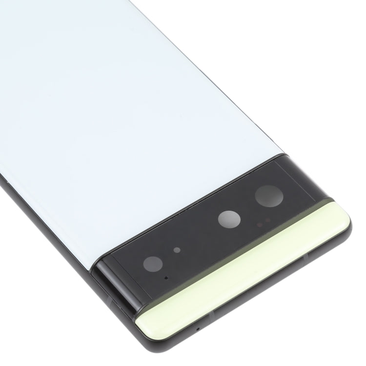 For Google Pixel 6 Battery Back Cover with Middle Frame(White)