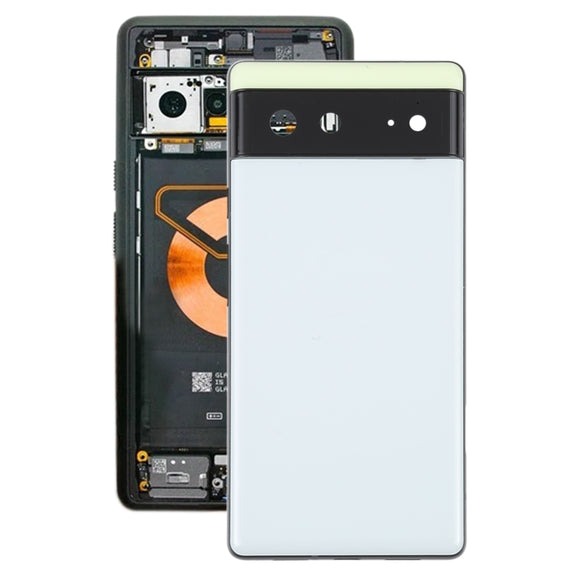 For Google Pixel 6 Battery Back Cover with Middle Frame(White)