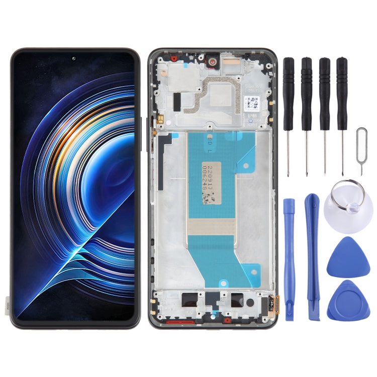 AMOLED Original LCD Screen For Xiaomi Redmi K50 / K50 Pro Digitizer Full Assembly with Frame (Black)