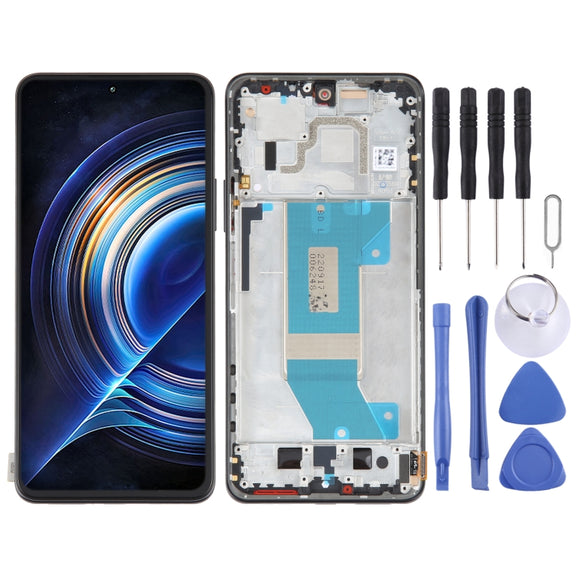 AMOLED Original LCD Screen For Xiaomi Redmi K50 / K50 Pro Digitizer Full Assembly with Frame (Black)