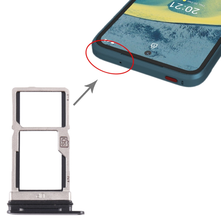 For Nokia XR20 Original SIM Card Tray + SIM / Micro SD Card Tray (Black)