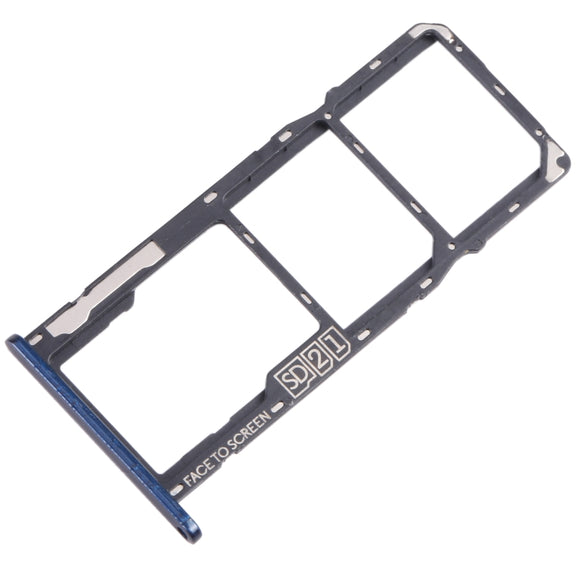 For Motorola Moto G7 Play SIM Card Tray + SIM Card Tray + Micro SD Card Tray (Blue)