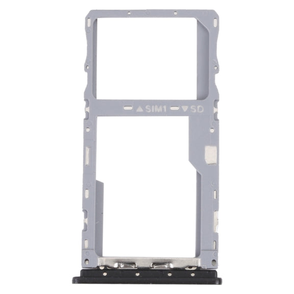 For TCL 20E Original SIM Card Tray + Micro SD Card Tray (Black)