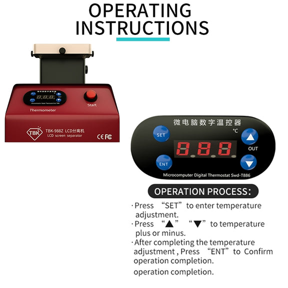 TBK-988Z 7 inch Mobile Phone LCD Separation Built-in Pump Vacuum Manual Separator