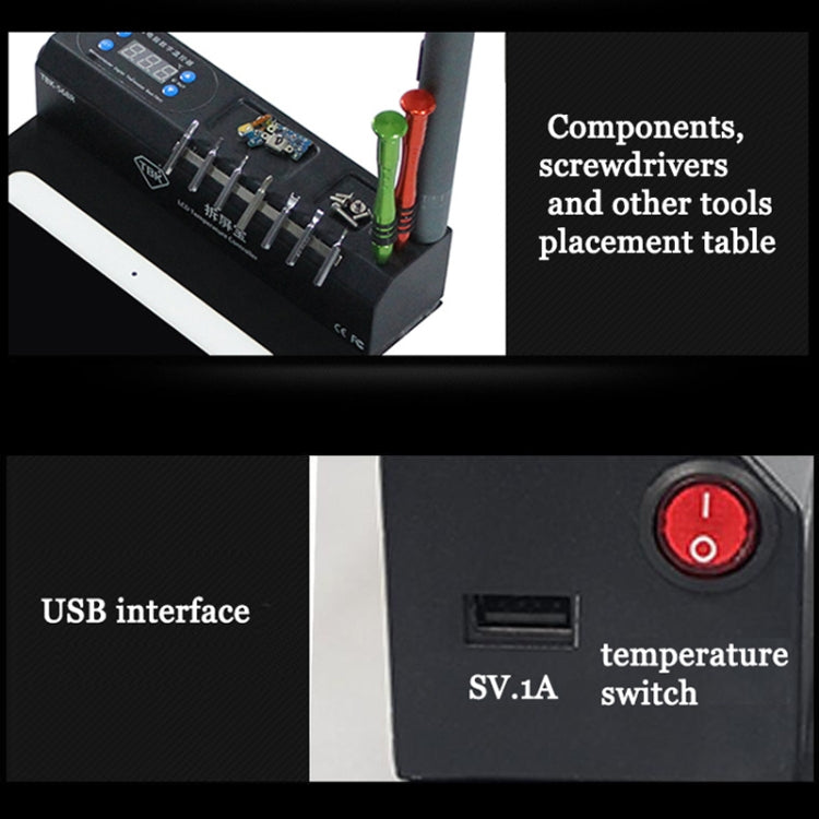 TBK-568R 220V Vacuum LCD Temperature Controller Touch Screen Glass Separator Machine with Multi-function Storage Box