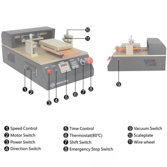 TBK958 Aluminum Alloy LCD Screen Automatic Separation Machine Built-in Temperature Control Chip For 7 inch Mobile Phone