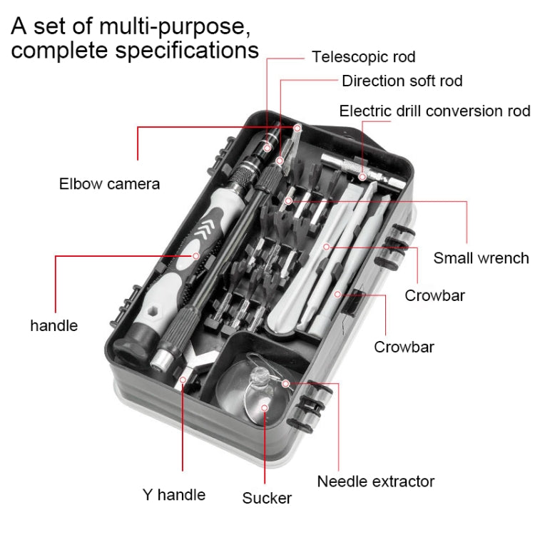 138 in 1 DIY Mobile Phone Disassembly Tool Clock Repair Multi-function Tool Screwdriver Set (Blue)