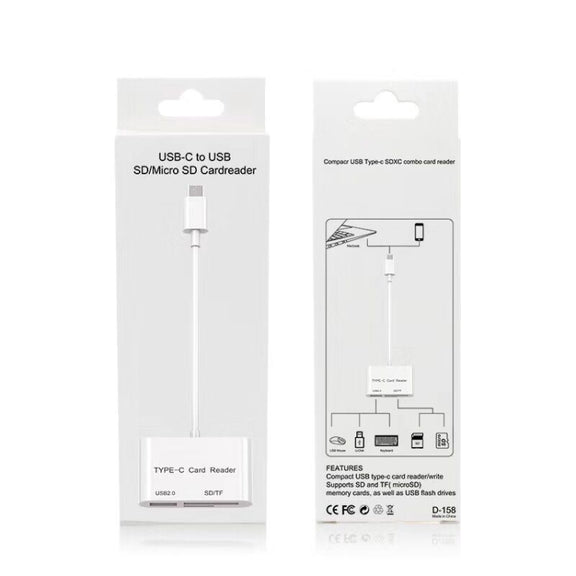 D-158 USB-C to USB SD/Micro SD Card Reader