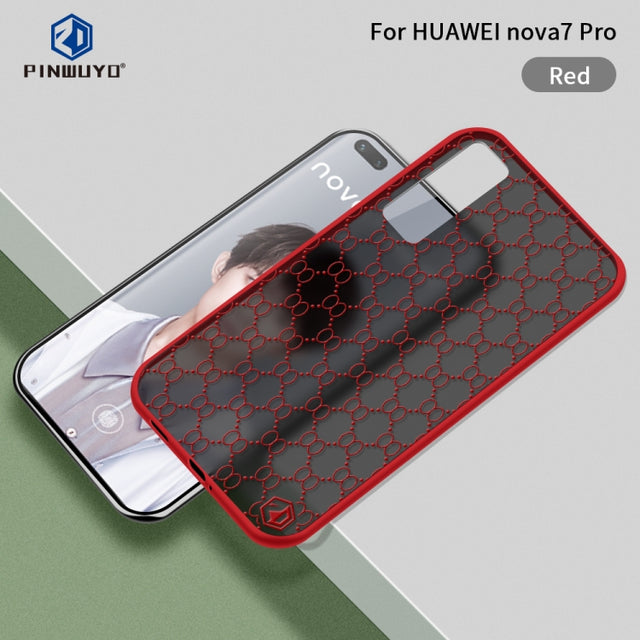 For Huawei nova7 Pro PINWUYO Series 2 Generation PC + TPU Water-resistant and Anti-drop All-inclusive Protective Case(Red)