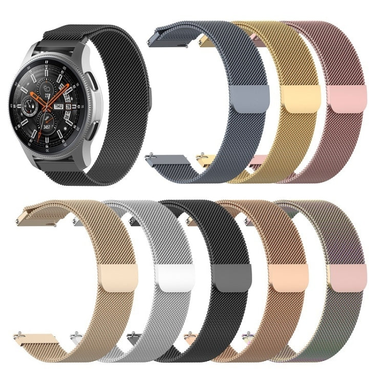 For Honor Magic Watch 2 / Samsung Galaxy Active 2 18mm Milan Stainless Steel Mesh Watch Band(Starlight)