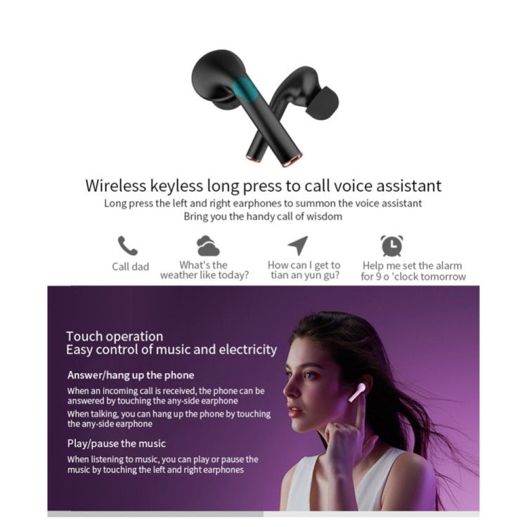 J3 Pro TWS Hifi Wireless Bluetooth 5.2 Earphone LED Display Water-resistant Sports Gaming Headset Noise Earbuds(Black)