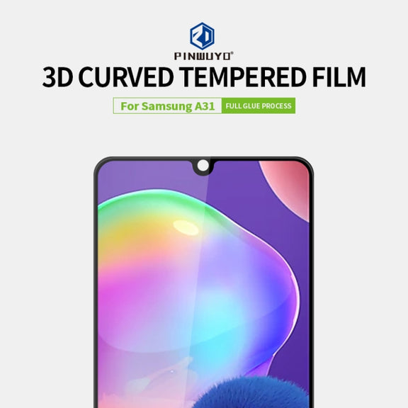 For Samsung Galaxy A31 PINWUYO 9H 3D Curved Full Screen Explosion-proof Tempered Glass Film(Black)