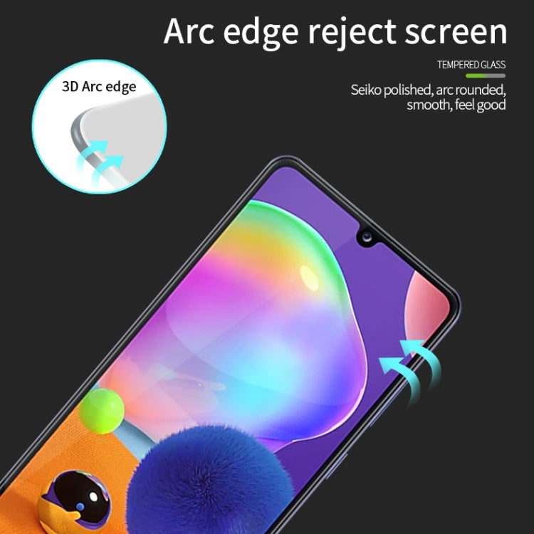 For Samsung Galaxy A31 PINWUYO 9H 3D Curved Full Screen Explosion-proof Tempered Glass Film(Black)