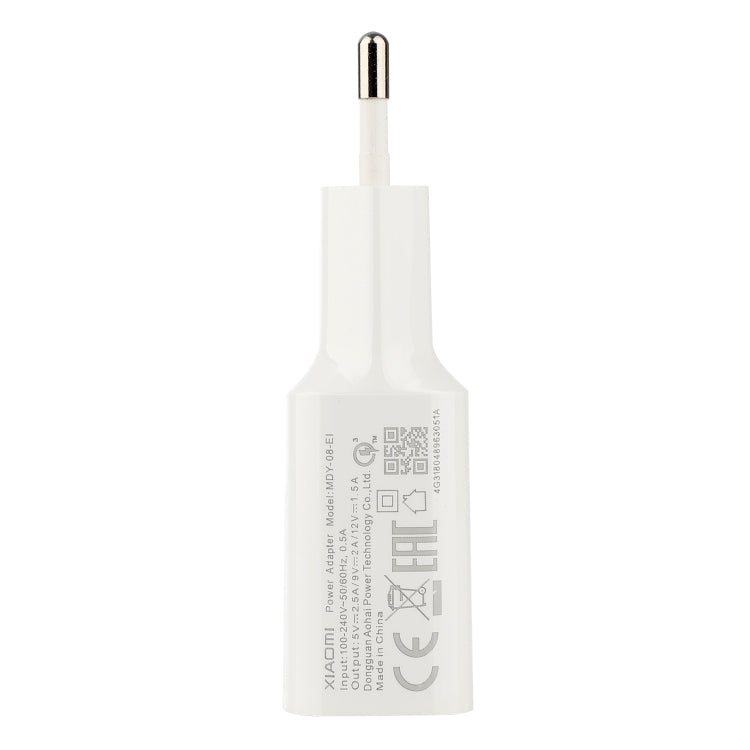 Original Xiaomi MDY-08-EI 18W Type-C / USB-C Fast Charge Charger, EU Plug