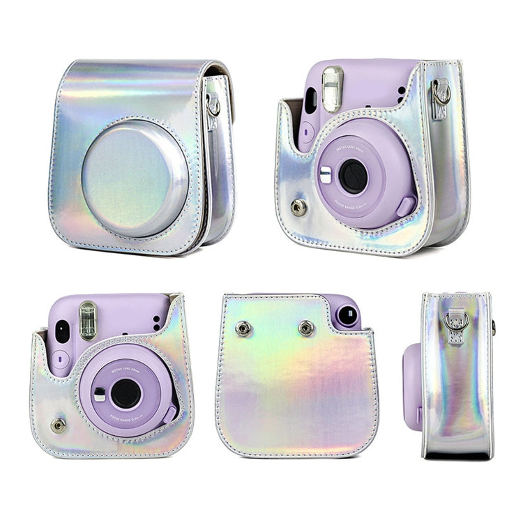Richwell Portable Aurora  PU Leather Camera Case Camera Bag with Shoulder Strap, Suitable for Fujifilm Instax Mini 11(Rose Pink)