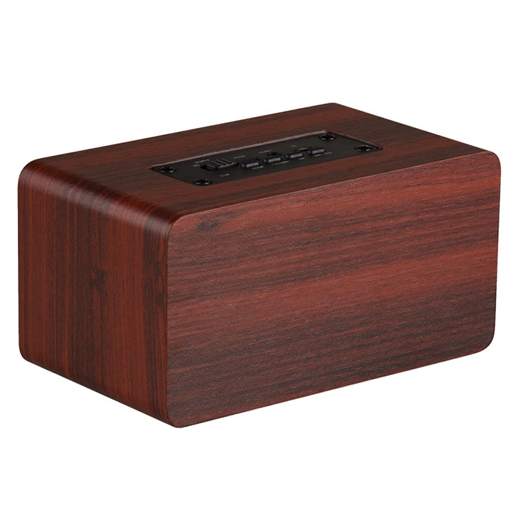 W5 Portable HiFi Shock Bass Wooden Bluetooth Speaker(Dark Brown)