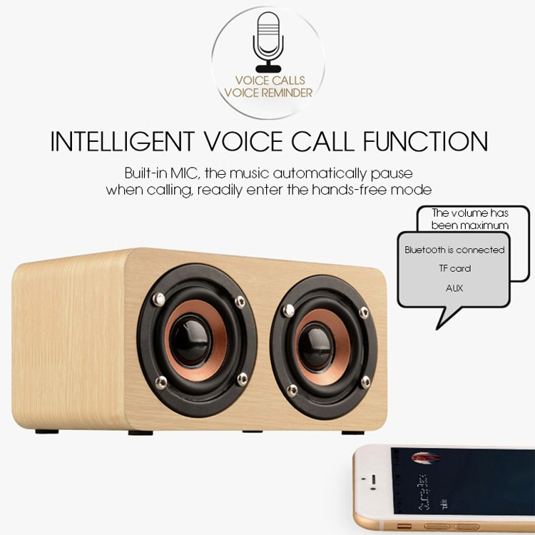 W5 Portable HiFi Shock Bass Wooden Bluetooth Speaker(Dark Brown)
