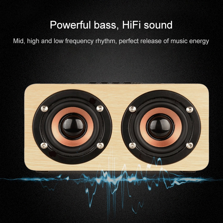 W5 Portable HiFi Shock Bass Wooden Bluetooth Speaker(Dark Brown)