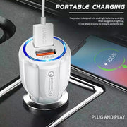Qc3.0 Dual USB 6A Vehicle Fast Charger / Mobile Phone Tablet Fast Charging(White)