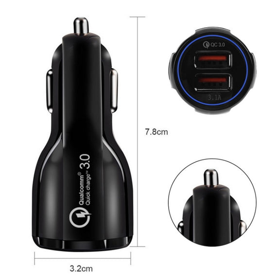 Qc3.0 Dual USB 6A Vehicle Fast Charger / Mobile Phone Tablet Fast Charging(White)