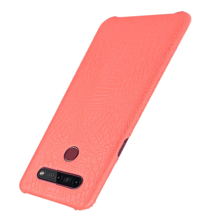 For LG K51S Shockproof Crocodile Texture PC + PU Case(Red)