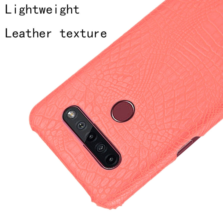 For LG K51S Shockproof Crocodile Texture PC + PU Case(Red)