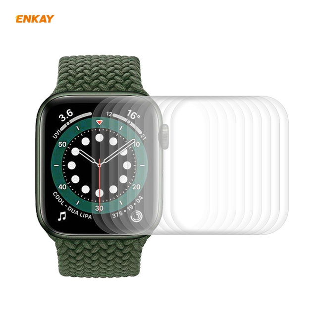 10 PCS For Apple Watch Series 6/5/4/SE 44mm ENKAY Hat-Prince 3D Full Screen PET Curved Hot Bending HD Screen Protector Film(Transparent)