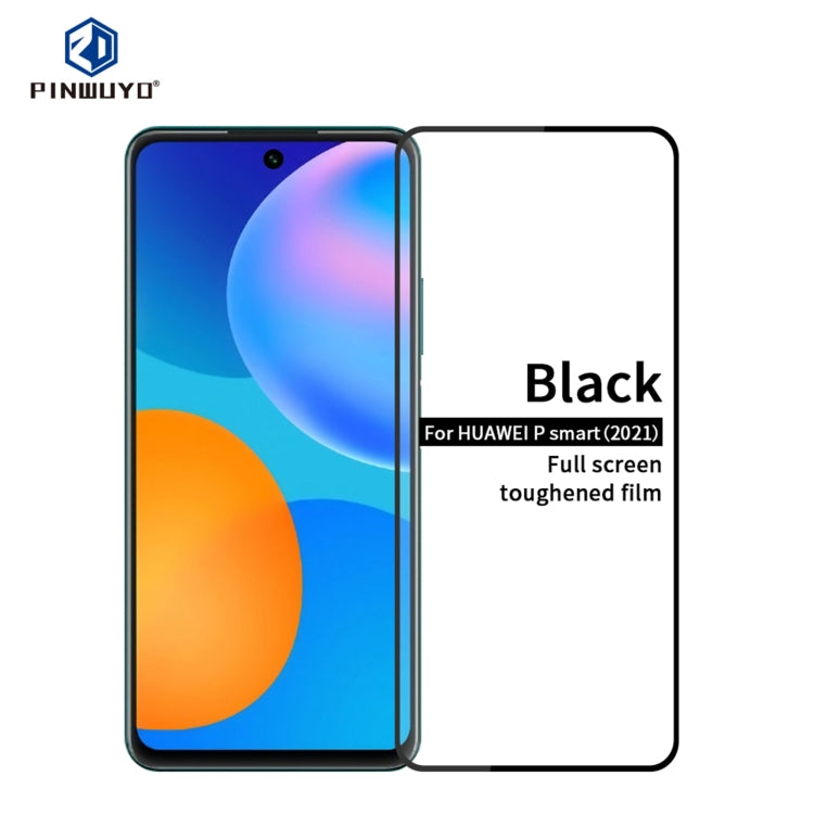 For Huawei P smart 2021 PINWUYO 9H 2.5D Full Screen Tempered Glass Film(Black)