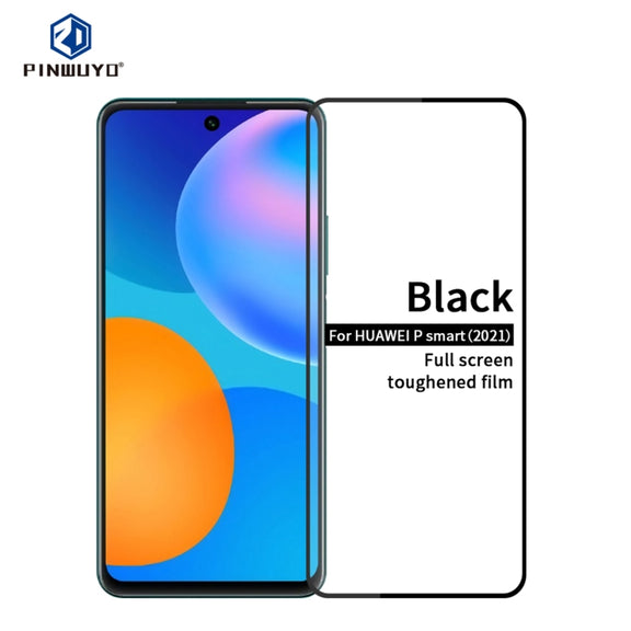 For Huawei P smart 2021 PINWUYO 9H 2.5D Full Screen Tempered Glass Film(Black)
