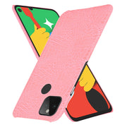 For Google Pixel 5 Shockproof Crocodile Texture PC + PU Case(Pink)