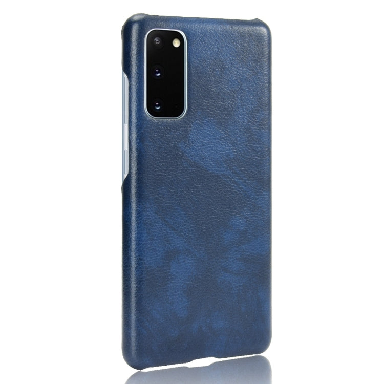For Samsung Galaxy S20 FE Shockproof Litchi Texture PC + PU Case(Blue)