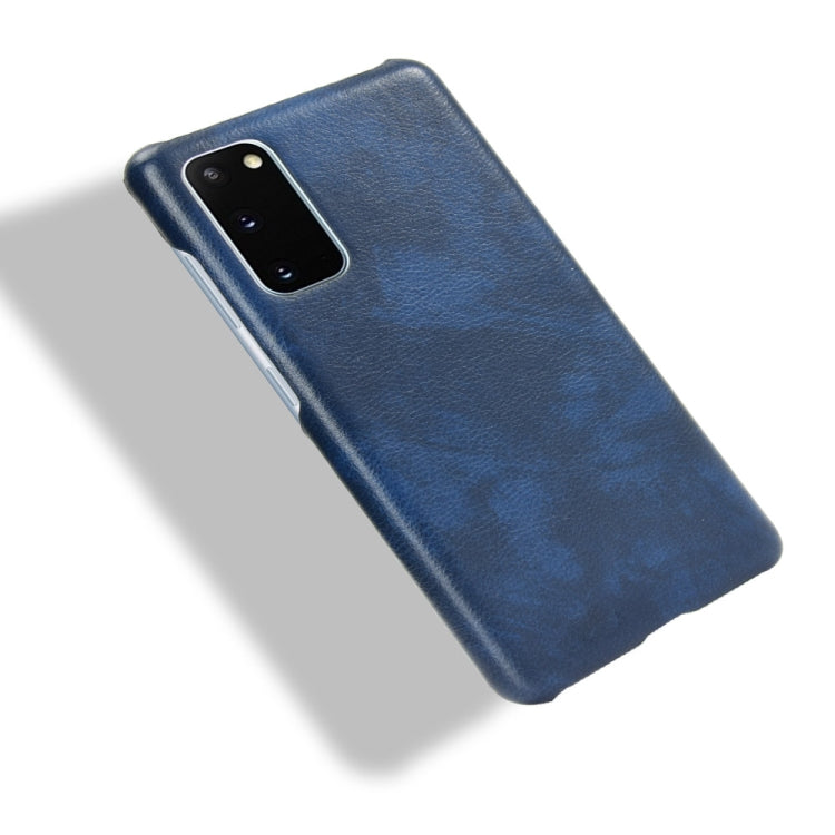 For Samsung Galaxy S20 FE Shockproof Litchi Texture PC + PU Case(Blue)
