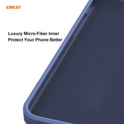 For iPhone 12 Pro Hat-Prince ENKAY ENK-PC069 Liquid Silicone Straight Edge Shockproof Protective Case(Navy Blue)