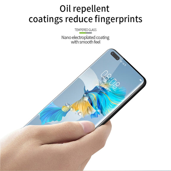 For Huawei Mate40 Pro PINWUYO 9H 3D Hot Bending Tempered Glass Film(Black)