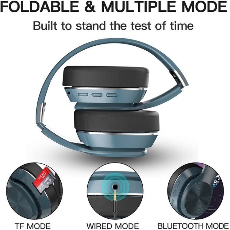 VJ320 Bluetooth 5.0 Head-mounted Foldable Wireless Headphones Support TF Card with Mic(White)