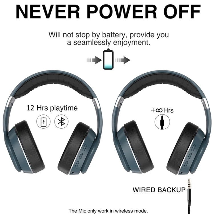 VJ320 Bluetooth 5.0 Head-mounted Foldable Wireless Headphones Support TF Card with Mic(Black)
