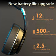 VJ320 Bluetooth 5.0 Head-mounted Foldable Wireless Headphones Support TF Card with Mic(Black)