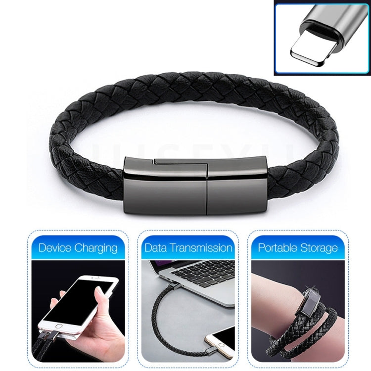 XJ-28 3A USB to 8 Pin Creative Bracelet Data Cable, Cable Length: 22.5cm(White)