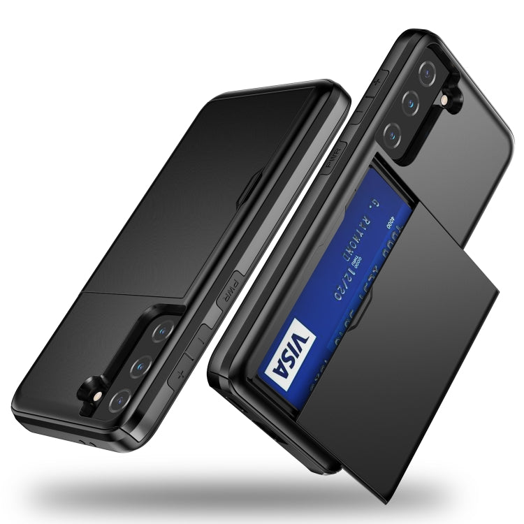 For Samsung Galaxy S21 5G Shockproof Armor Protective Case with Card Slot(Black)