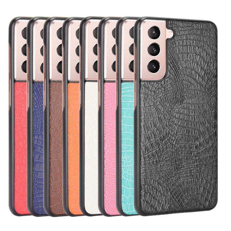 For Samsung Galaxy S21+ 5G / S21 Plus 5G Shockproof Crocodile Texture PC + PU Case(Black)