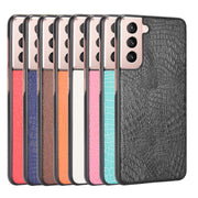 For Samsung Galaxy S21+ 5G / S21 Plus 5G Shockproof Crocodile Texture PC + PU Case(Black)