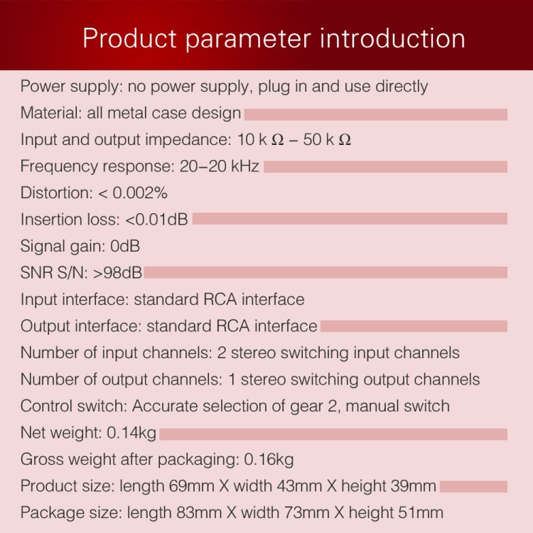 B101 2 In 1 Out (1 In 2 Out) Audio Source Signal Selection Switcher Computer Speaker  RCA Lossless Audio Source Switcher